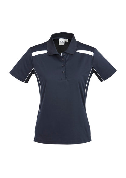 Biz Collection Womens United Short Sleeve Polo - Navy/White