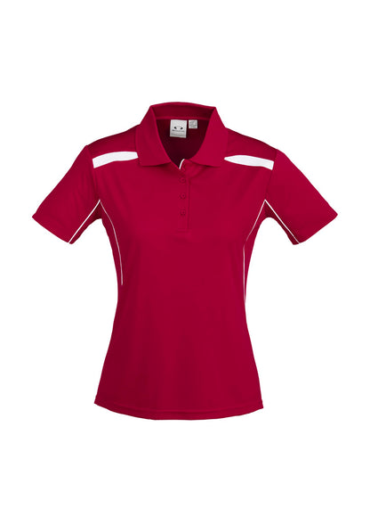 Biz Collection Womens United Short Sleeve Polo - Red/White