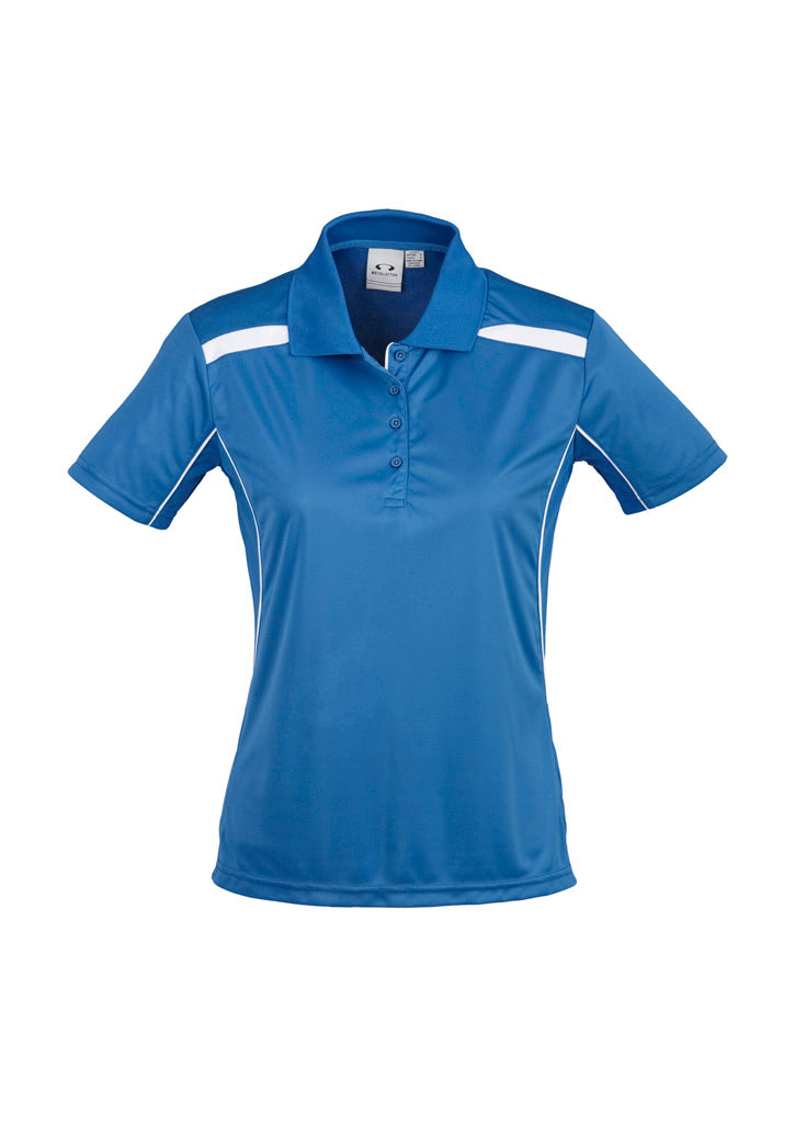 Biz Collection Womens United Short Sleeve Polo - Royal/White