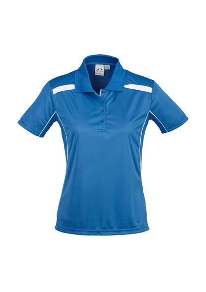 Biz Collection Womens United Short Sleeve Polo - Royal/White
