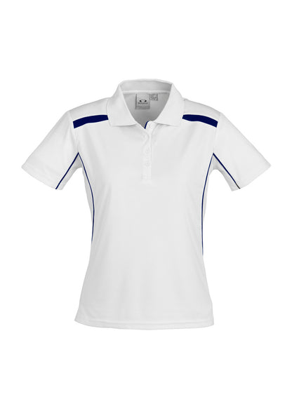 Biz Collection Womens United Short Sleeve Polo - White/Navy