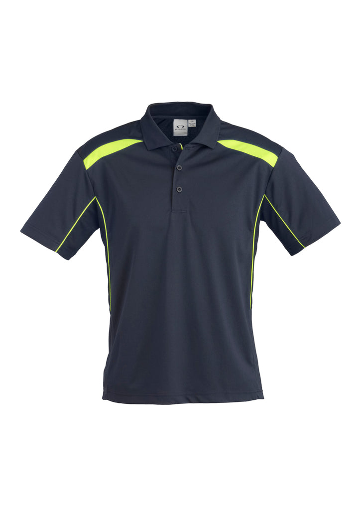 Biz Collection Mens United Short Sleeve Polo - Black/Orange