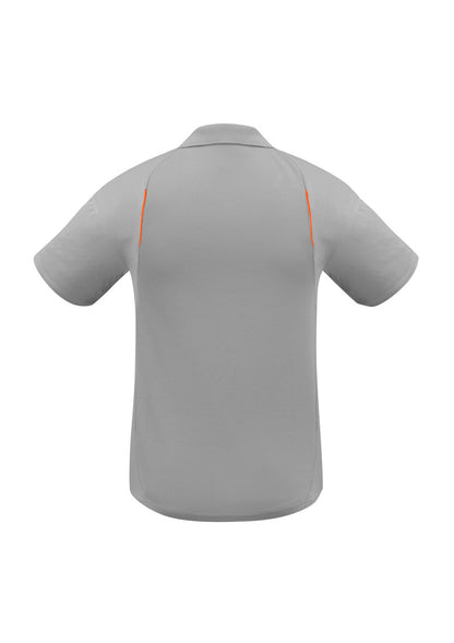 Biz Collection Mens United Short Sleeve Polo - Ash/Fluoro Orange
