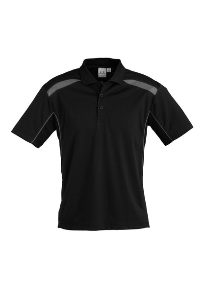 Biz Collection Mens United Short Sleeve Polo - Black/Ash
