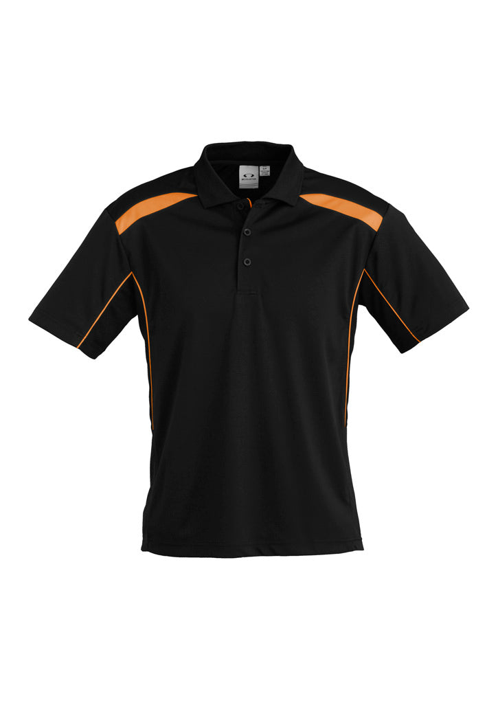 Biz Collection Mens United Short Sleeve Polo - Black/Orange
