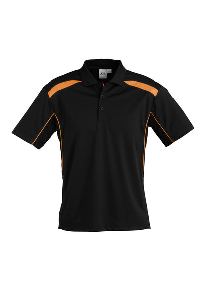 Biz Collection Mens United Short Sleeve Polo - Black/Orange
