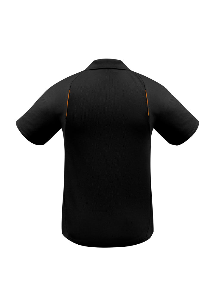 Biz Collection Mens United Short Sleeve Polo - Black/Orange