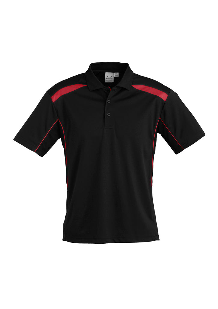 Biz Collection Mens United Short Sleeve Polo - Black/Red