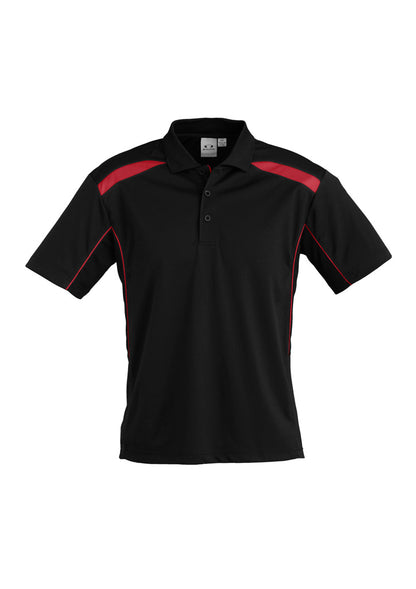 Biz Collection Mens United Short Sleeve Polo - Black/Red