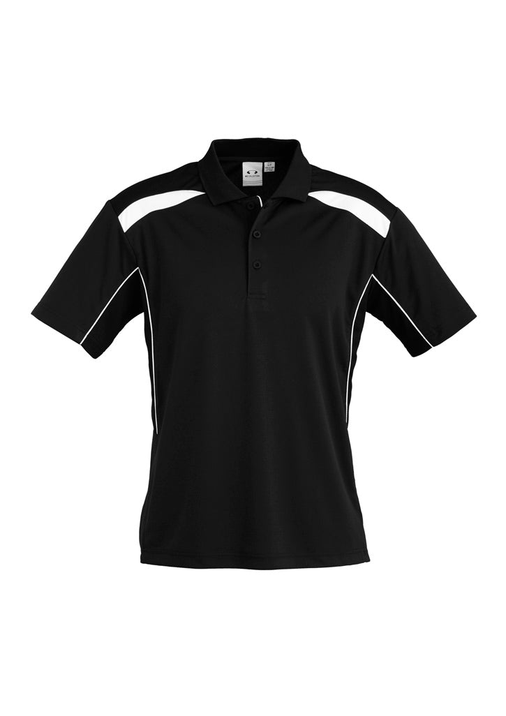 Biz Collection Mens United Short Sleeve Polo - Black/White
