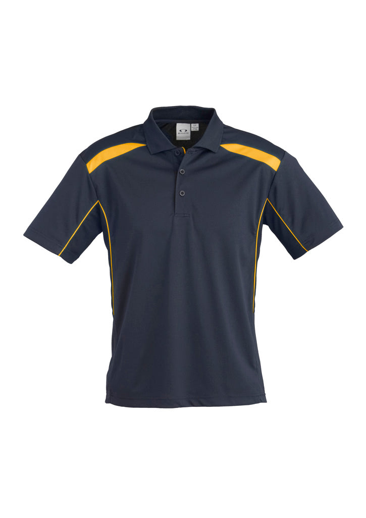 Biz Collection Mens United Short Sleeve Polo - Navy/Gold