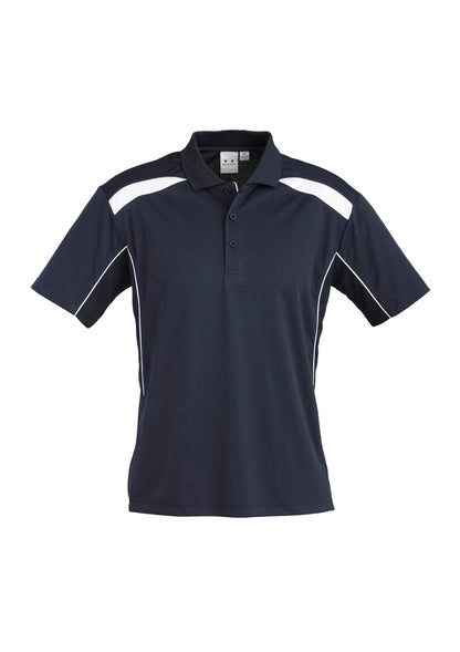 Biz Collection Mens United Short Sleeve Polo - Navy/White
