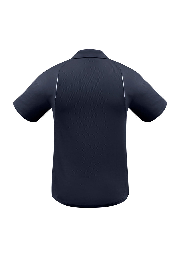 Biz Collection Mens United Short Sleeve Polo - Navy/White