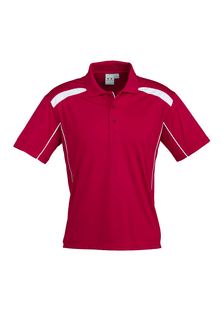 Biz Collection Mens United Short Sleeve Polo - Red/White