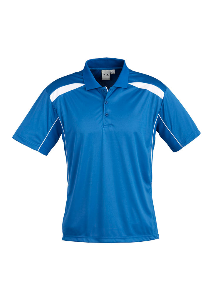 Biz Collection Mens United Short Sleeve Polo - Royal/White
