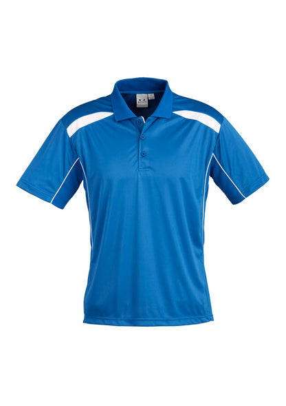 Biz Collection Mens United Short Sleeve Polo - Royal/White