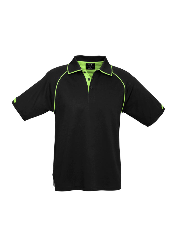 Biz Collection Mens Fusion Short Sleeve Polo - Grey/Fluoro Orange