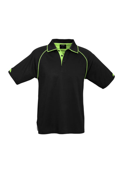 Biz Collection Mens Fusion Short Sleeve Polo - Grey/Fluoro Orange