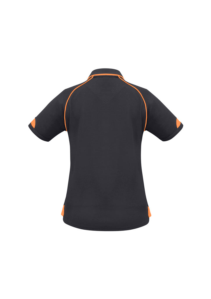 Biz Collection Womens Fusion Short Sleeve Polo - Grey/Fluoro Orange