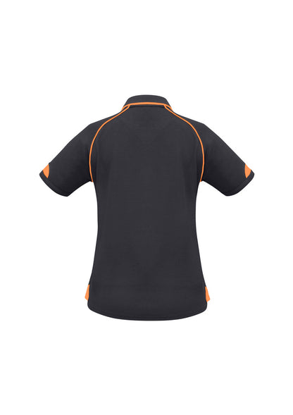 Biz Collection Womens Fusion Short Sleeve Polo - Grey/Fluoro Orange