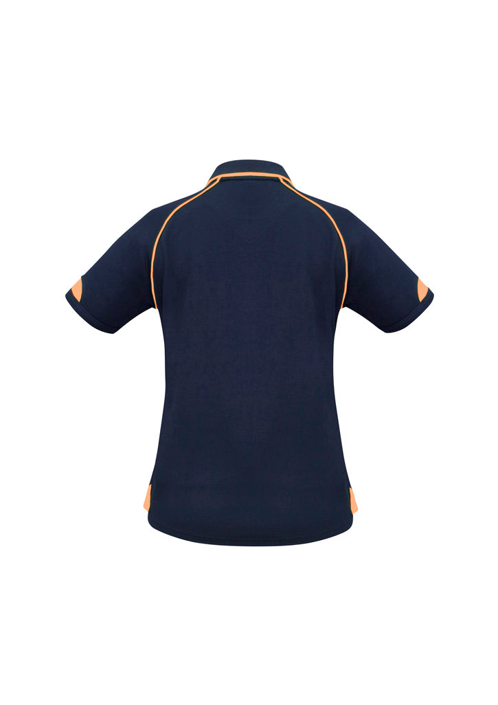 Biz Collection Womens Fusion Short Sleeve Polo - Navy/Fluoro Orange