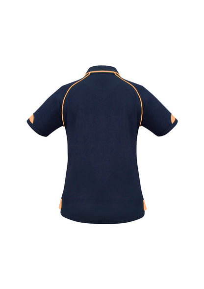 Biz Collection Womens Fusion Short Sleeve Polo - Navy/Fluoro Orange