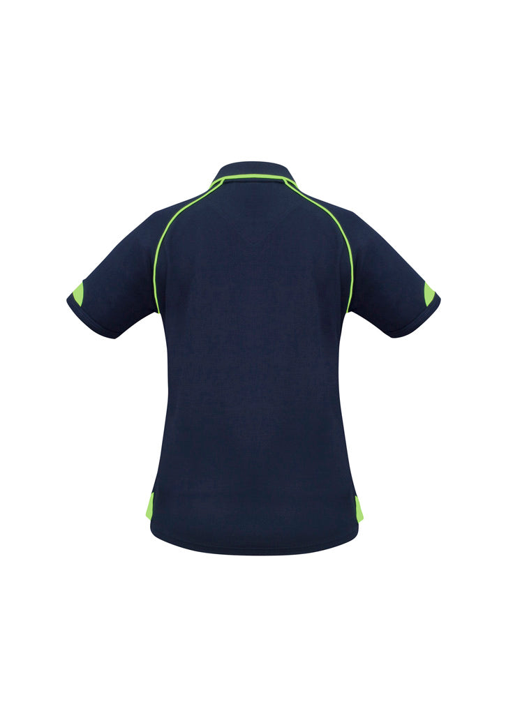 Biz Collection Womens Fusion Short Sleeve Polo - Navy/Fluoro Yellow/Lime