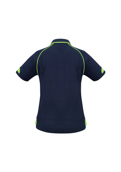 Biz Collection Womens Fusion Short Sleeve Polo - Navy/Fluoro Yellow/Lime