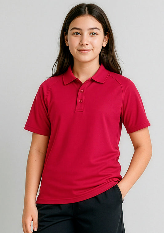 Biz Collection Kids Sprint Short Sleeve Polo - Red