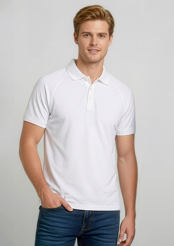 Biz Collection Mens Sprint Short Sleeve Polo - White