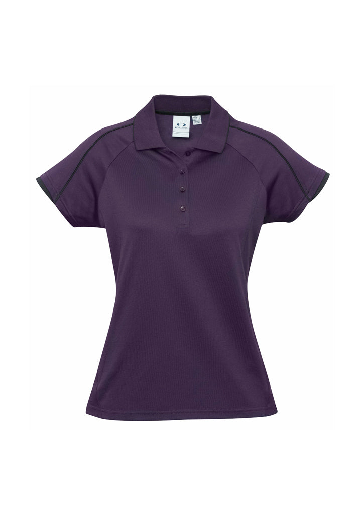 Biz Collection Womens Blade Short Sleeve Polo - Navy/White