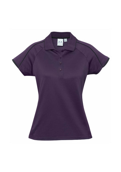 Biz Collection Womens Blade Short Sleeve Polo - Navy/White