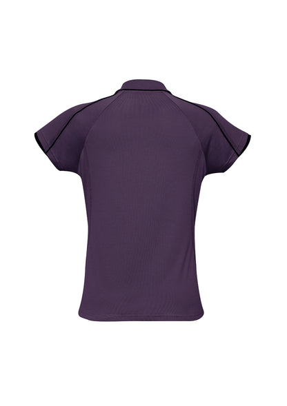 Biz Collection Womens Blade Short Sleeve Polo - Grape/Black