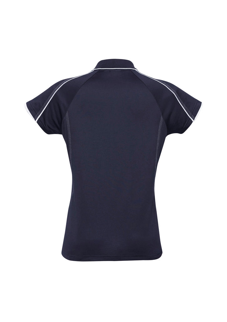 Biz Collection Womens Blade Short Sleeve Polo - Navy/White