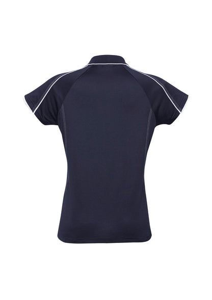 Biz Collection Womens Blade Short Sleeve Polo - Navy/White