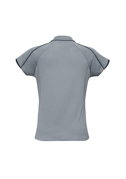 Biz Collection Womens Blade Short Sleeve Polo - Silver Grey/Black