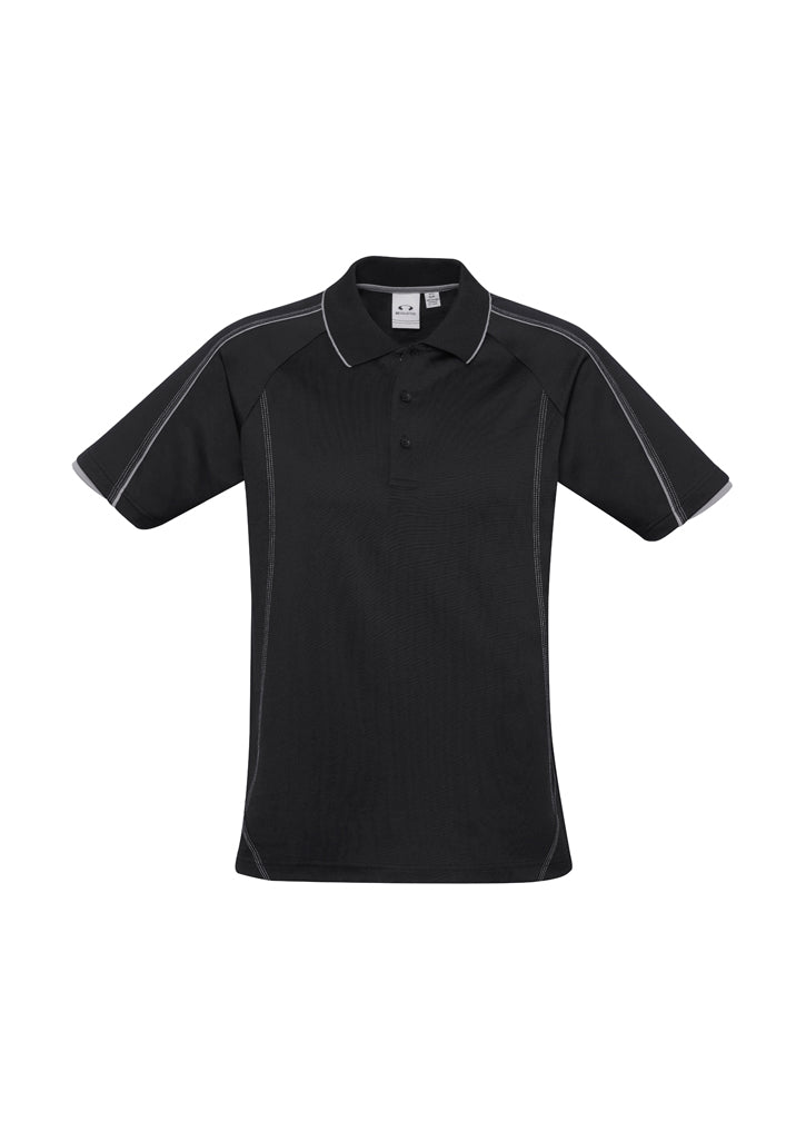 Biz Collection Mens Blade Short Sleeve Polo - Silver Grey/Black