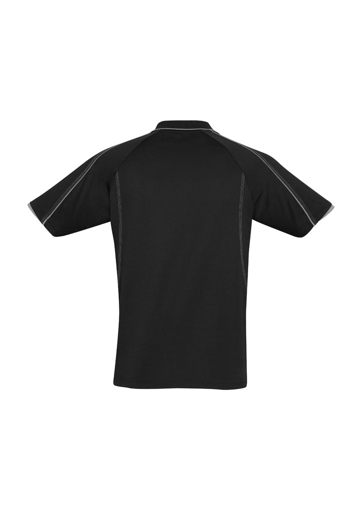 Biz Collection Mens Blade Short Sleeve Polo - Black/Silver Grey