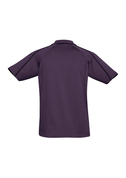 Biz Collection Mens Blade Short Sleeve Polo - Grape/Black