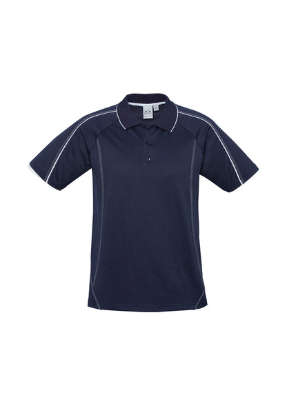 Biz Collection Mens Blade Short Sleeve Polo - Navy/White