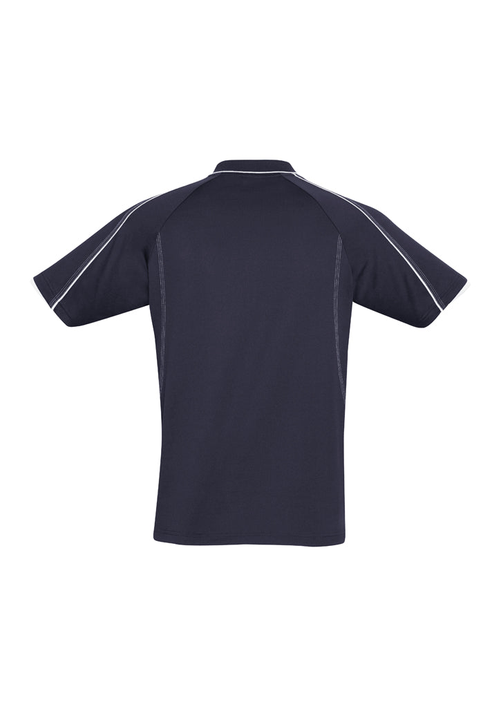 Biz Collection Mens Blade Short Sleeve Polo - Navy/White