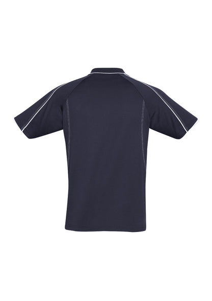 Biz Collection Mens Blade Short Sleeve Polo - Navy/White