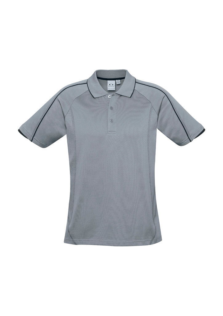 Biz Collection Mens Blade Short Sleeve Polo - Silver Grey/Black