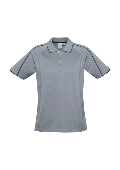 Biz Collection Mens Blade Short Sleeve Polo - Silver Grey/Black