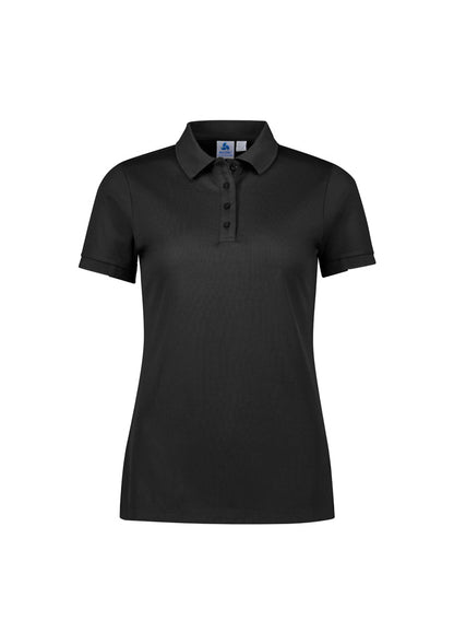 Biz Collection Womens Focus Short Sleeve Polo - Black/White