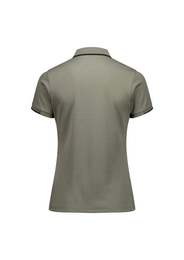 Biz Collection Womens Focus Short Sleeve Polo - Taupe/Black