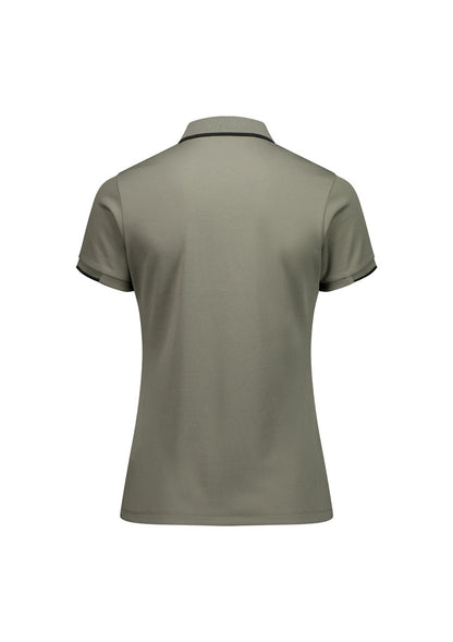 Biz Collection Womens Focus Short Sleeve Polo - Taupe/Black