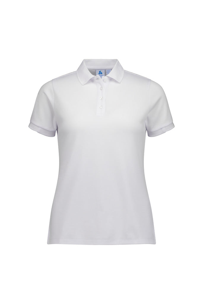 Biz Collection Womens Focus Short Sleeve Polo - White/White