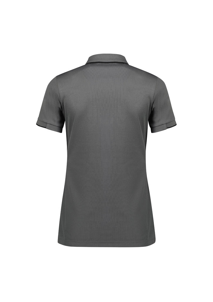 Biz Collection Womens Focus Short Sleeve Polo - Ash/Black