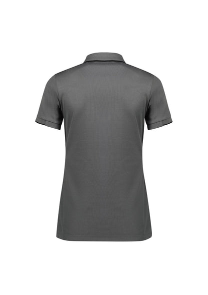 Biz Collection Womens Focus Short Sleeve Polo - Ash/Black